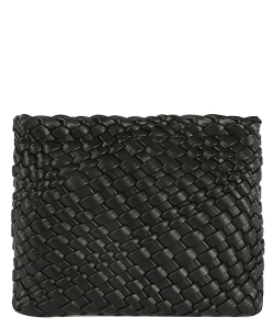 Fashion Woven Clutch Crossbody Bag CQF016 BLACK
